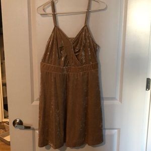 Champagne crushed velvet dress with chest cutout